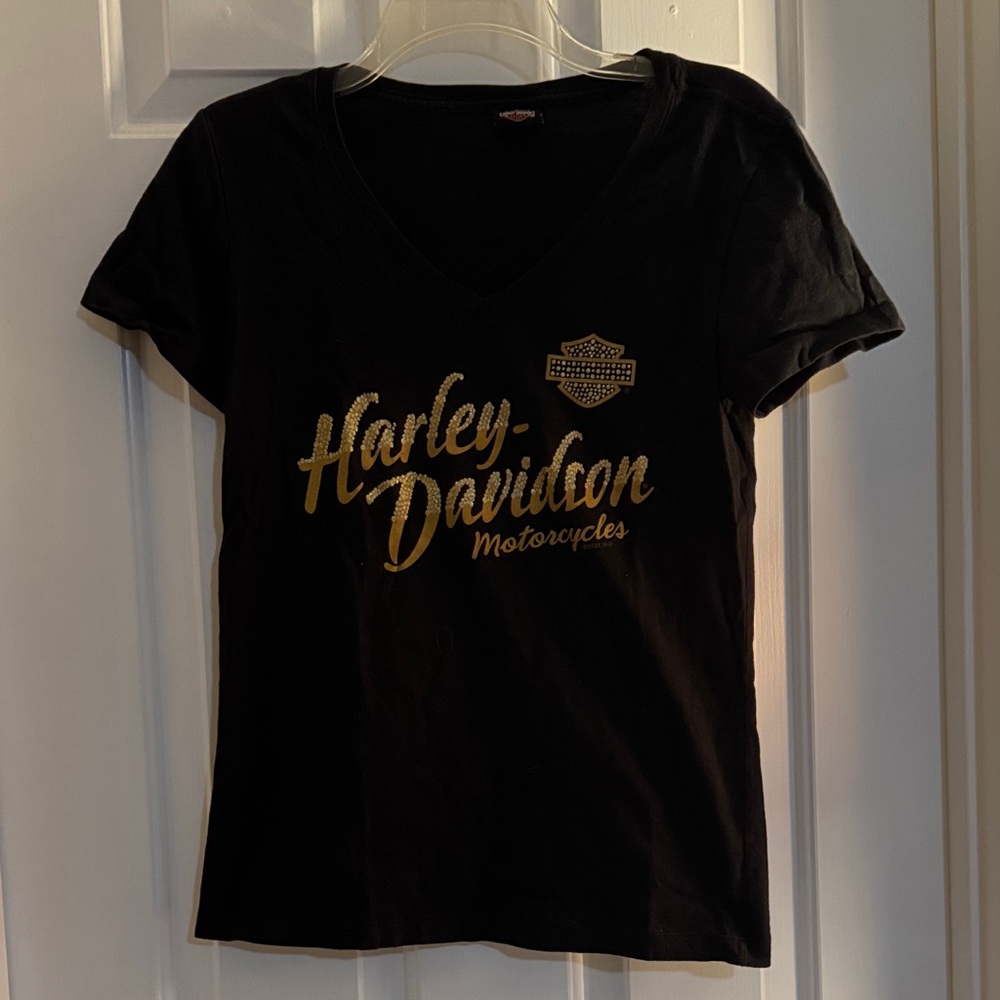 Harley-Davidson Black Tee with Gold Logo
